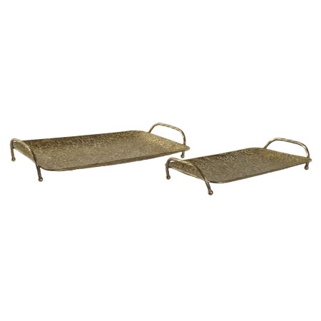 Jeux de plateaux Home ESPRIT Doré Moderne 48,5 x 30 x 8 cm (2 Unités) de Home ESPRIT, Plats et plateaux - Réf : S3058616, Pri...