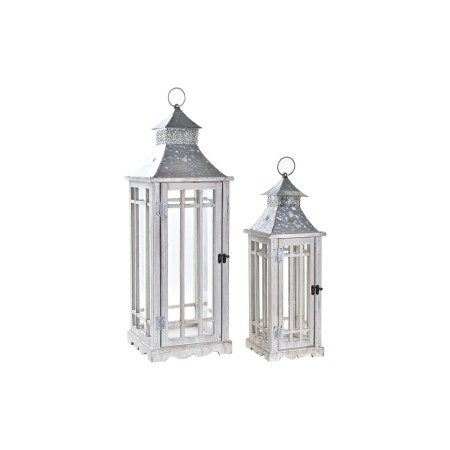 Street lamp Home ESPRIT Silver Natural Crystal Fir Oriental 24 x 24 x 70 cm (2 Pieces) | Tienda24 - Global Online Shop Tienda24.eu