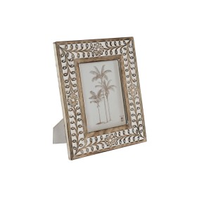 Cadre photo Home ESPRIT Blanc Naturel Verre Bois de manguier Fleur Indien 26,5 x 2 x 31,5 cm de Home ESPRIT, Cadres muraux et...