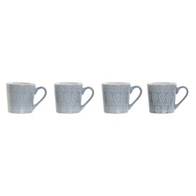 Ensemble de 4 mugs Home ESPRIT Bleu Grès 340 ml 13 x 9,5 x 9,2 cm Mandala de Home ESPRIT, Tasses - Réf : S3058795, Prix : 13,...