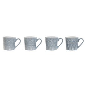 4 Piece Mug Set Home ESPRIT Blue Stoneware 340 ml 13 x 9,5 x 9,2 cm Mandala by Home ESPRIT, Cups - Ref: S3058795, Price: 13,8...