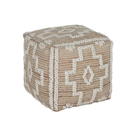 Repose-pied Home ESPRIT Blanc Naturel 45 x 45 x 45 cm de Home ESPRIT, Poufs et repose-pieds - Réf : S3058819, Prix : 82,52 €,...