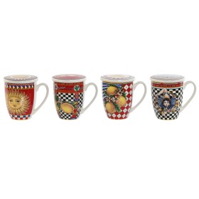 4 Piece Mug Set Home ESPRIT Yellow Red Modern Lemon 380 ml (4 Units) by Home ESPRIT, Cups - Ref: S3058844, Price: 30,23 €, Di...