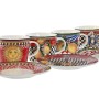 Set of Mugs with Saucers Home ESPRIT Yellow Red Porcelain 220 ml 15,6 x 15,6 x 1,7 cm (4 Units) by Home ESPRIT, Cups - Ref: S...