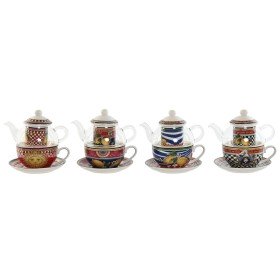 Tetera Home ESPRIT Amarillo Rojo Cristal Porcelana 1 L (4 Unidades) de Home ESPRIT, Servicio de té y café - Ref: S3058847, Pr...