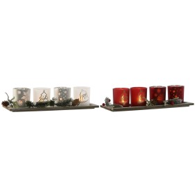 Christmas Candle Holder Home ESPRIT White Red 40 X 9 X 13,5 cm (5 Pieces) (2 Units) by Home ESPRIT, Christmas - Ref: S3058908...