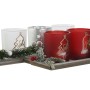 Bougeoirs de Noël Home ESPRIT Blanc Rouge 40 X 9 X 13,5 cm (5 Pièces) (2 Unités) | Tienda24 - Global Online Shop Tienda24.eu