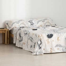 Drap housse Alexandra House Living Crème 190/200 x 200 cm | Tienda24 Tienda24.eu