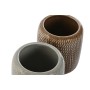 Vaso Home ESPRIT Marrón Gris Gres 8,5 x 8,5 x 10 cm (2 Unidades) de Home ESPRIT, Soportes y dispensadores - Ref: S3058966, Pr...