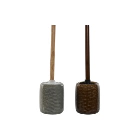 Toilet Brush Home ESPRIT Brown Grey Polyethylene Stoneware 11 x 11 x 40 cm (2 Units) by Home ESPRIT, Toilet accessories - Ref...