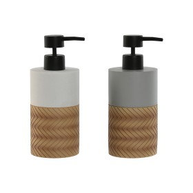 Dispensador de Jabón Home ESPRIT Blanco Gris Natural Resina Polietileno 7,5 x 7,5 x 18,5 cm (2 Unidades) de Home ESPRIT, Sopo...