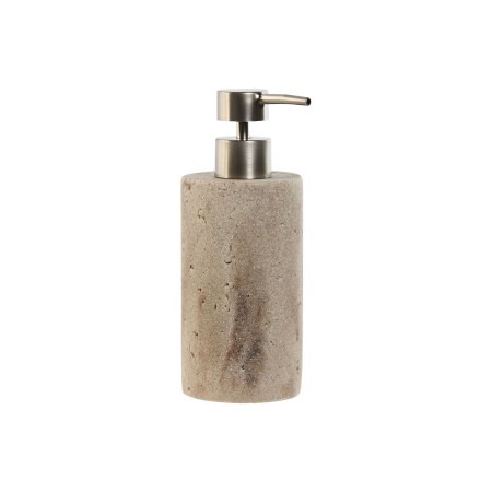 Soap Dispenser Home ESPRIT Cream Silver Resin Polyethylene Marble 7 x 7 x 17,5 cm by Home ESPRIT, Stands and dispensers - Ref...