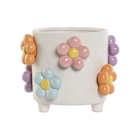 Vaso Home ESPRIT Bianco Multicolore Dolomite Fiori 17 x 17 x 14,5 cm di Home ESPRIT, Cachepot - Rif: S3059015, Prezzo: 12,22 ...