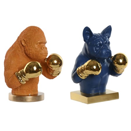 Figura Decorativa Home ESPRIT Azul Laranja Dourado 28 X 26 X 35,5 cm (2 Unidades) de Home ESPRIT, Adornos - Ref: S3059034, Pr...