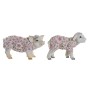 Figura Decorativa Home ESPRIT Blanco Multicolor Flores 34 X 13,5 X 18,5 cm (2 Unidades) de Home ESPRIT, Adornos - Ref: S30590...