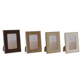 Moldura de Fotos Home ESPRIT Branco Castanho Bege Marrom claro Veludo Cristal Moderno 16 x 2 x 21 cm (4 Unidades) de Home ESP...