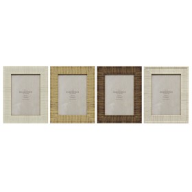 Marco de Fotos Home ESPRIT Beige Natural Cristal Poliestireno Scandi 18,5 x 2 x 23,5 cm (4 Unidades) de Home ESPRIT, Marcos d...