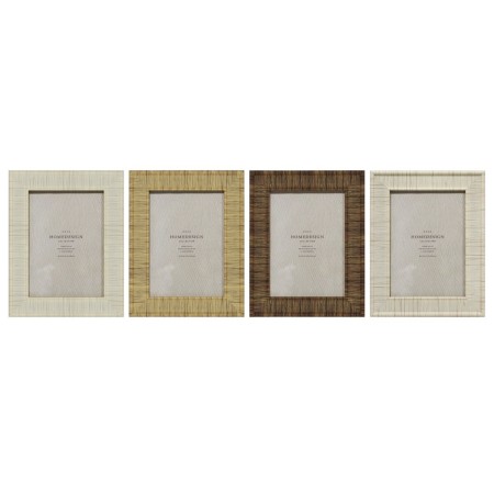 Cornice Portafoto Home ESPRIT Beige Naturale Cristallo polistirene Scandi 18,5 x 2 x 23,5 cm (4 Unità) di Home ESPRIT, Cornic...