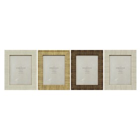 Cornice Portafoto Home ESPRIT Beige Naturale Cristallo polistirene Scandinavo 20,5 x 2 x 25,5 cm (4 Unità) di Home ESPRIT, Co...