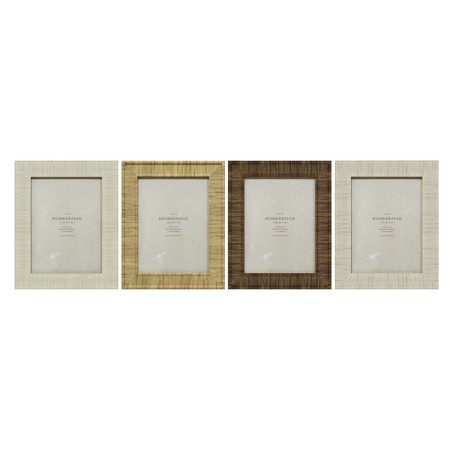 Cornice Portafoto Home ESPRIT Beige Naturale Cristallo polistirene Scandinavo 20,5 x 2 x 25,5 cm (4 Unità) di Home ESPRIT, Co...