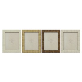 Cornice Portafoto Home ESPRIT Beige Naturale Cristallo polistirene Scandinavo 25,5 X 2 X 30,5 cm (4 Unità) di Home ESPRIT, Co...