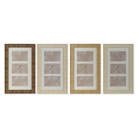 Moldura de Fotos Home ESPRIT Branco Castanho Bege Natural Cristal poliestireno Escandinavo 26 X 2 X 44 cm (4 Unidades) de Hom...