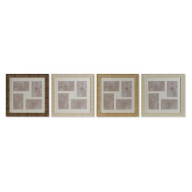 Marco de Fotos Home ESPRIT Marrón Beige Natural Marfil Cristal Poliestireno Escandinavo 38 x 2 x 38 cm (4 Unidades) de Home E...