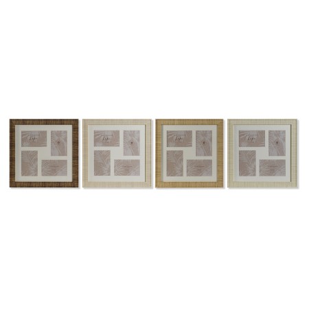 Cadre photo Home ESPRIT Marron Beige Naturel Ivoire Verre polystyrène Scandinave 38 x 2 x 38 cm (4 Unités) de Home ESPRIT, Ca...