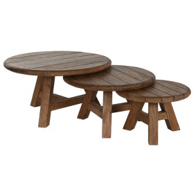 Jeu de 3 tables Home ESPRIT bois de teck 80 x 80 x 43 cm de Home ESPRIT, Tables - Réf : S3059128, Prix : 802,21 €, Remise : %