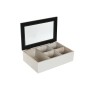 Caja para Infusiones Home ESPRIT Blanco Negro Metal Cristal Madera MDF 23 x 15 x 6,5 cm (2 Unidades) | Tienda24 - Global Online Shop Tienda24.eu