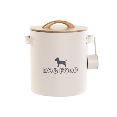 Dose für Tierfutter Home ESPRIT Beige natürlich Metall Bambus 8 L 25 X 21,7 X 26 cm | Tienda24 - Global Online Shop Tienda24.eu