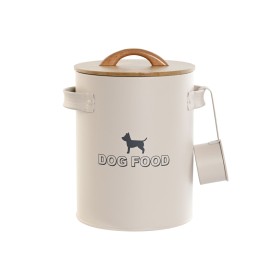 Dose für Tierfutter Home ESPRIT Beige natürlich Metall Bambus 8 L 25 X 21,7 X 26 cm | Tienda24 - Global Online Shop Tienda24.eu