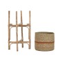 Set de pots de fleurs Home ESPRIT Naturel Jute Bois de manguier 26 X 26 X 67 cm (2 Pièces) de Home ESPRIT, Cache-pots - Réf :...