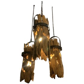 Suspension Home ESPRIT Fer bois de teck 160 x 30 x 40 cm de Home ESPRIT, Plafonniers - Réf : S3059191, Prix : 190,72 €, Remis...