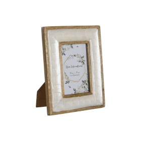 Photo frame Home ESPRIT White Natural Mother of pearl Mango wood Modern 19 x 2 x 24 cm by Home ESPRIT, Table and wall frames ...