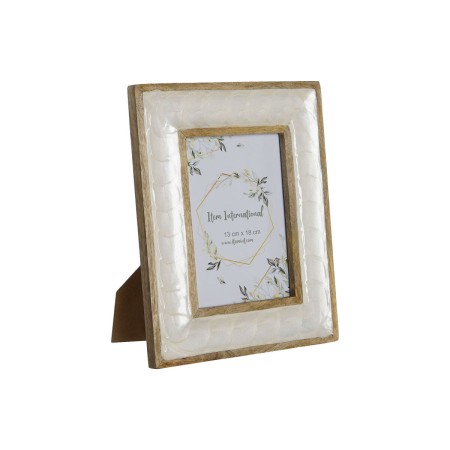 Photo frame Home ESPRIT White Natural Mother of pearl Mango wood Modern 21,5 x 2 x 27 cm | Tienda24 - Global Online Shop Tienda24.eu