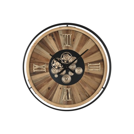 Reloj de Pared Home ESPRIT Negro Natural Cristal Madera de pino 87,2 X 8 X 87,2 cm de Home ESPRIT, Relojes de pared - Ref: S3...