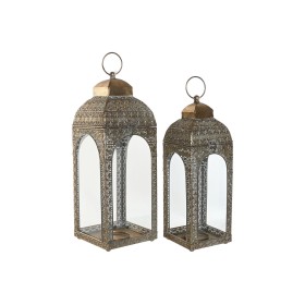 Postes de iluminação Home ESPRIT Branco Metal Cristal Shabby Chic Acabamento envelhecido 18 x 16 x 35 cm (2 Peças) | Tienda24 - Global Online Shop Tienda24.eu