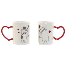 Ensemble de 2 mugs Home ESPRIT Love Blanc Rouge Chats de Home ESPRIT, Tasses - Réf : S3059294, Prix : 10,33 €, Remise : %