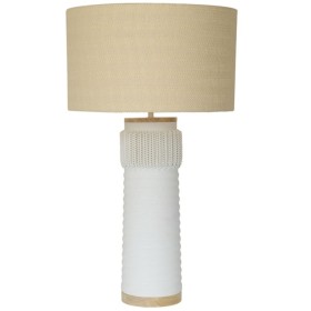 Lampe de bureau Home ESPRIT Lin Céramique 46 x 46 x 77 cm de Home ESPRIT, Lampes de chevet - Réf : S3059333, Prix : 202,05 €,...