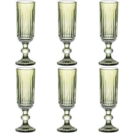 Set de Copas Home ESPRIT Verde Cristal 6 x 6 x 18,4 cm (6 Unidades) | Tienda24 - Global Online Shop Tienda24.eu