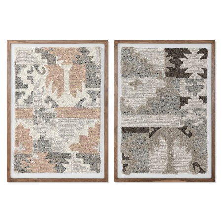 Quadro Home ESPRIT Marrone Beige Astratto Indiano 75 x 3 x 105 cm (2 Unità) di Home ESPRIT, Stampe e quadri su tela - Rif: S3...