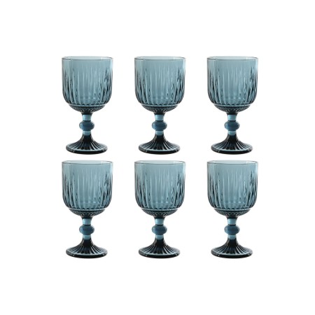 Set de Copas Home ESPRIT Azul Cristal 8,8 x 8,8 x 16,3 cm (6 Unidades) | Tienda24 - Global Online Shop Tienda24.eu