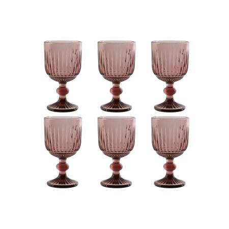 Conjunto de Copos Home ESPRIT Cor de Rosa Cristal 8 x 8 x 14,5 cm (6 Unidades) | Tienda24 - Global Online Shop Tienda24.eu