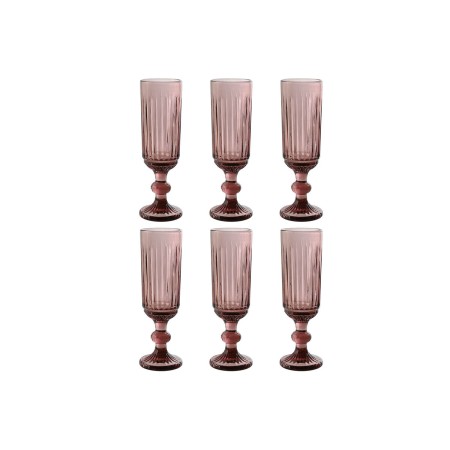 Set de Copas Home ESPRIT Rosa Cristal 6 x 6 x 18,4 cm (6 Unidades) | Tienda24 - Global Online Shop Tienda24.eu