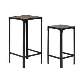 Jeu de 2 tables Home ESPRIT Noir Naturel 38 x 38 x 75 cm de Home ESPRIT, Tables - Réf : S3059429, Prix : 133,93 €, Remise : %