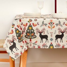 Fleckenabweisende geharzte Tischdecke Belum Merry Christmas Bunt 150 x 150 cm | Tienda24 Tienda24.eu