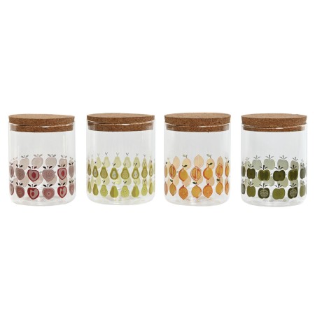 Boîte Home ESPRIT Jaune Vert Naturel Liège Silicone Verre Borosilicaté Shabby Chic 700 ml (4 Unités) de Home ESPRIT, Stockage...