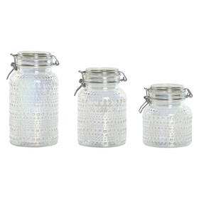 Set de 3 Boites Home ESPRIT Transparent Métal Verre 1,2 L 3 Pièces de Home ESPRIT, Stockage des aliments - Réf : S3059512, Pr...