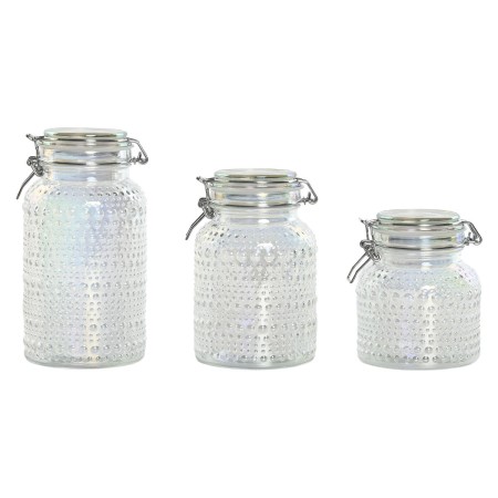 3 Tubs Home ESPRIT Transparent Metal Crystal 1,2 L 3 Pieces | Tienda24 - Global Online Shop Tienda24.eu